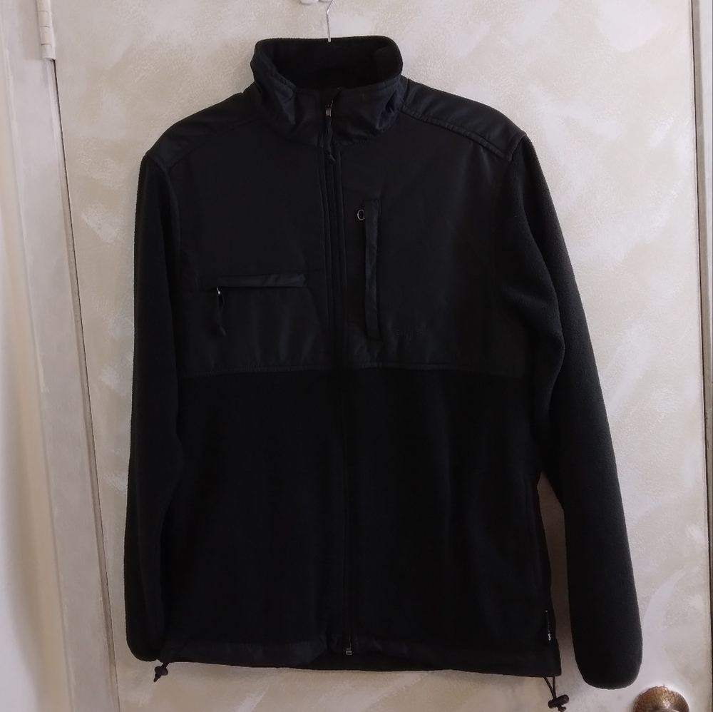 Size S Chaps Fleece Jacket Full Zip Pockets Elastic wrist